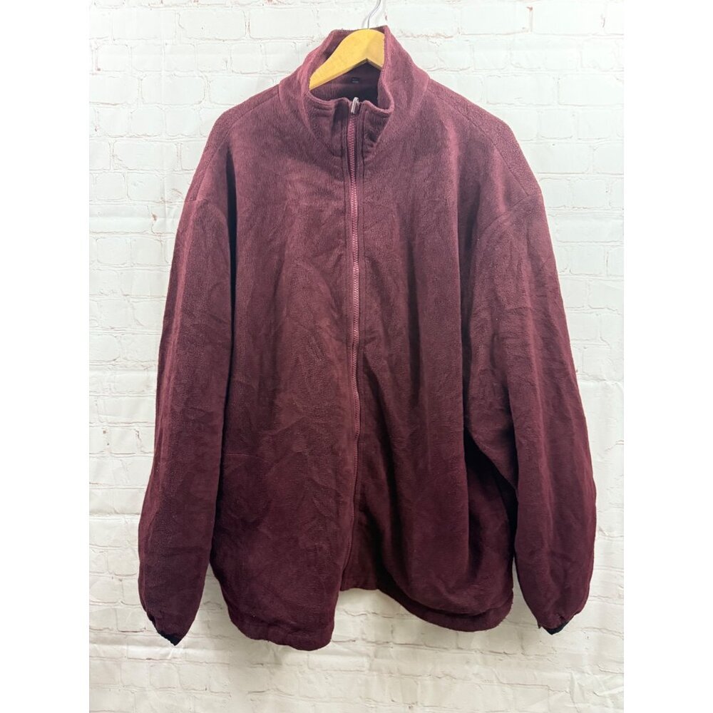 Trader Bay Fleece Jacket Men’s Size XL  Burgundy Thick Fully Lined Zip Up